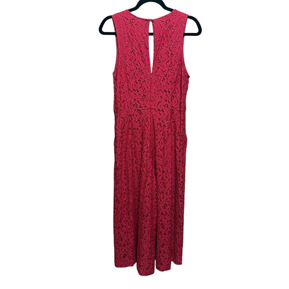 Anthropologie Moulinette Soeurs Red Lace Jumpsuit – Size 8 - Picture 7 of 13